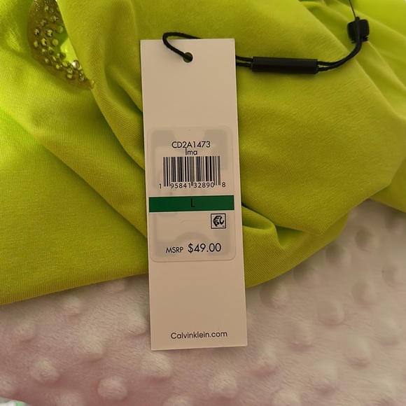 NWT! Calvin Klein T-shirt dress. Neon yellow/green ๐คฉ super comfy/soft! - Picture 13 of 14